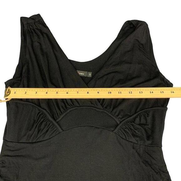 Stork & Babe Womens Black Ruched V Neck Sleeveless Maternity Dress Size M - Picture 7 of 8